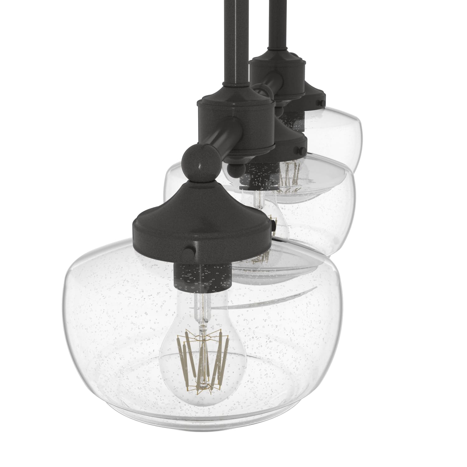 Hunter Saddle Creek Clear Seeded Glass 3 Light Linear Chandelier
