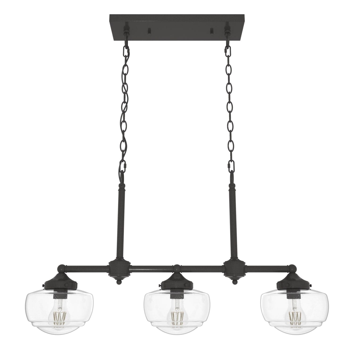 Richardson × Harmony Korine 稀少　サイズ3 Ｌ Hunter Saddle Creek Clear Seeded Glass 3 Light Linear Chandelier