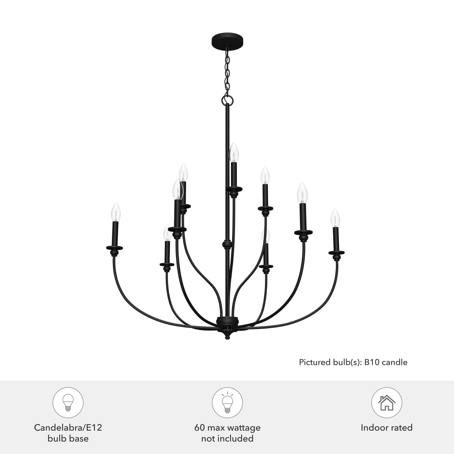 Hunter Southcrest 9 Light 2-Tier Chandelier Ceiling Light – Hunter Fan