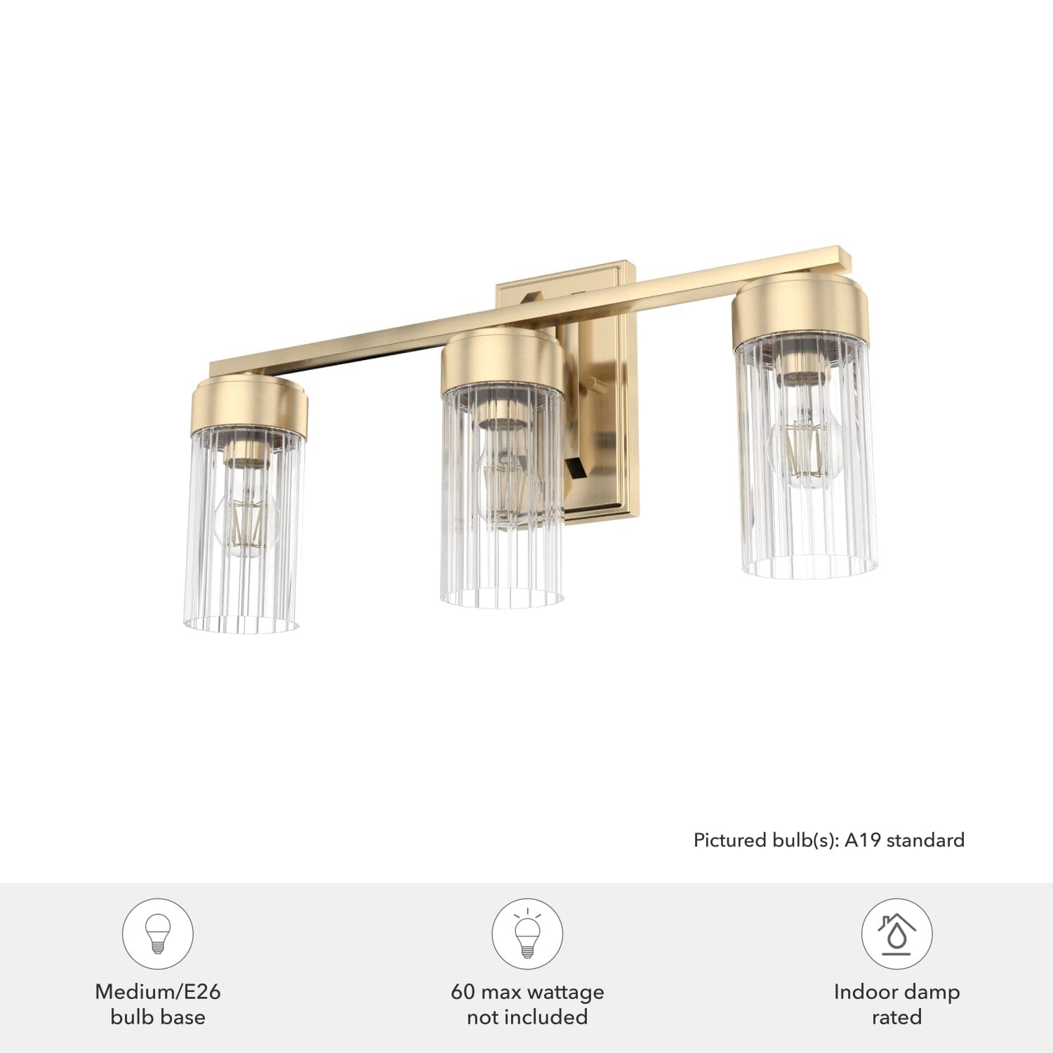 Hunter Gatz 3 Light Vanity Wall Light – Hunter Fan