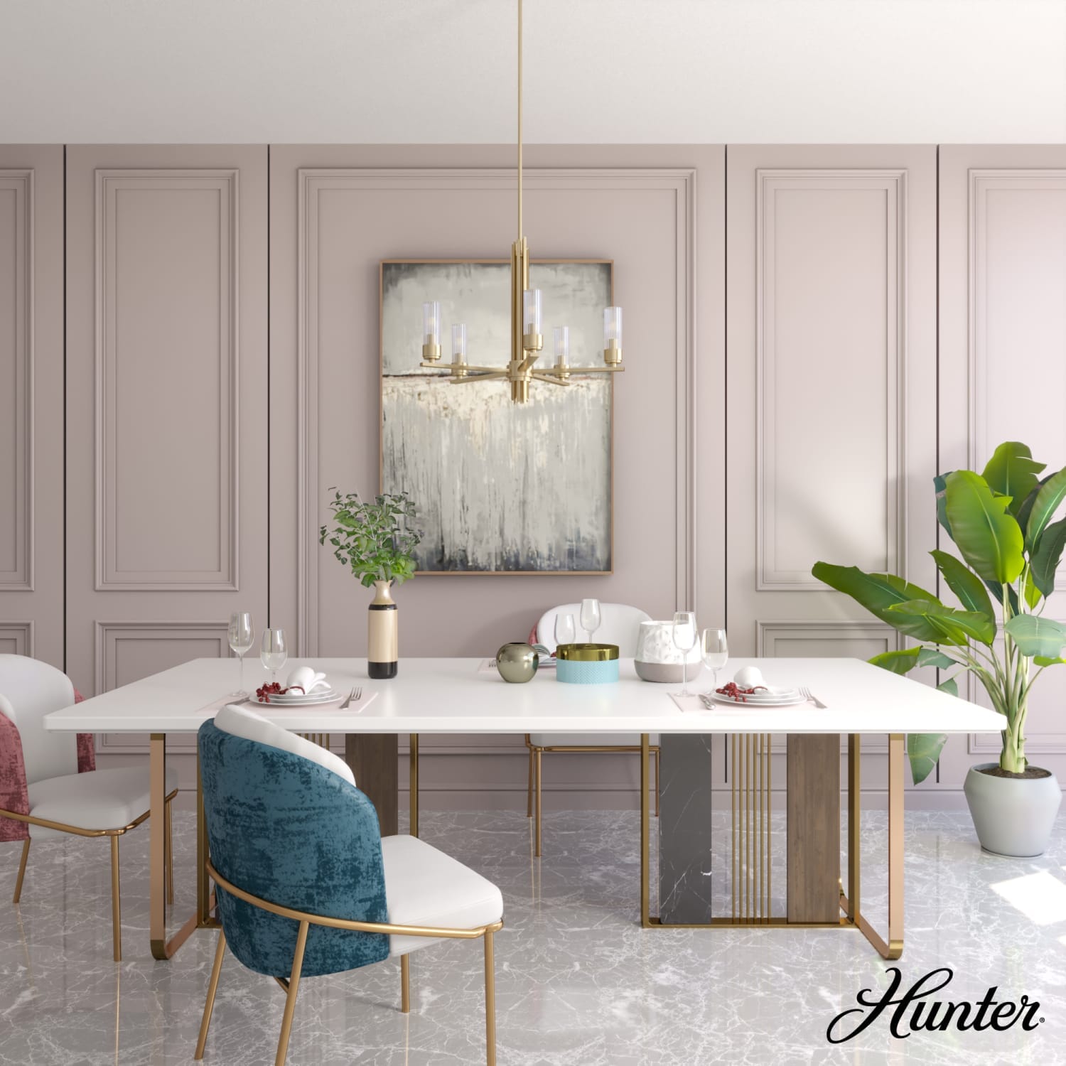 Hunter Gatz 5 Light Chandelier Ceiling Light – Hunter Fan
