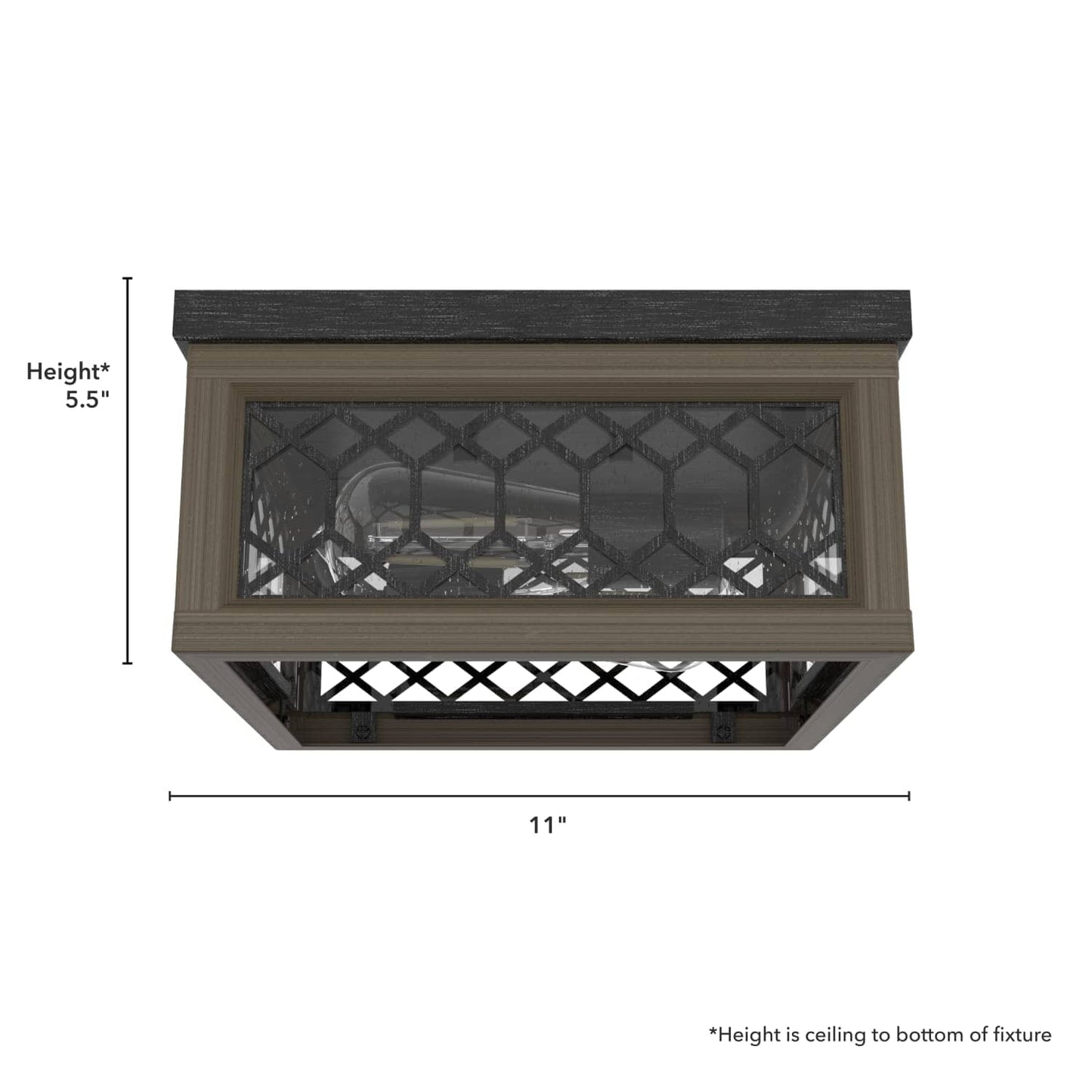 19969_4 chevron flush mount rustic iron dimensiongraphic 