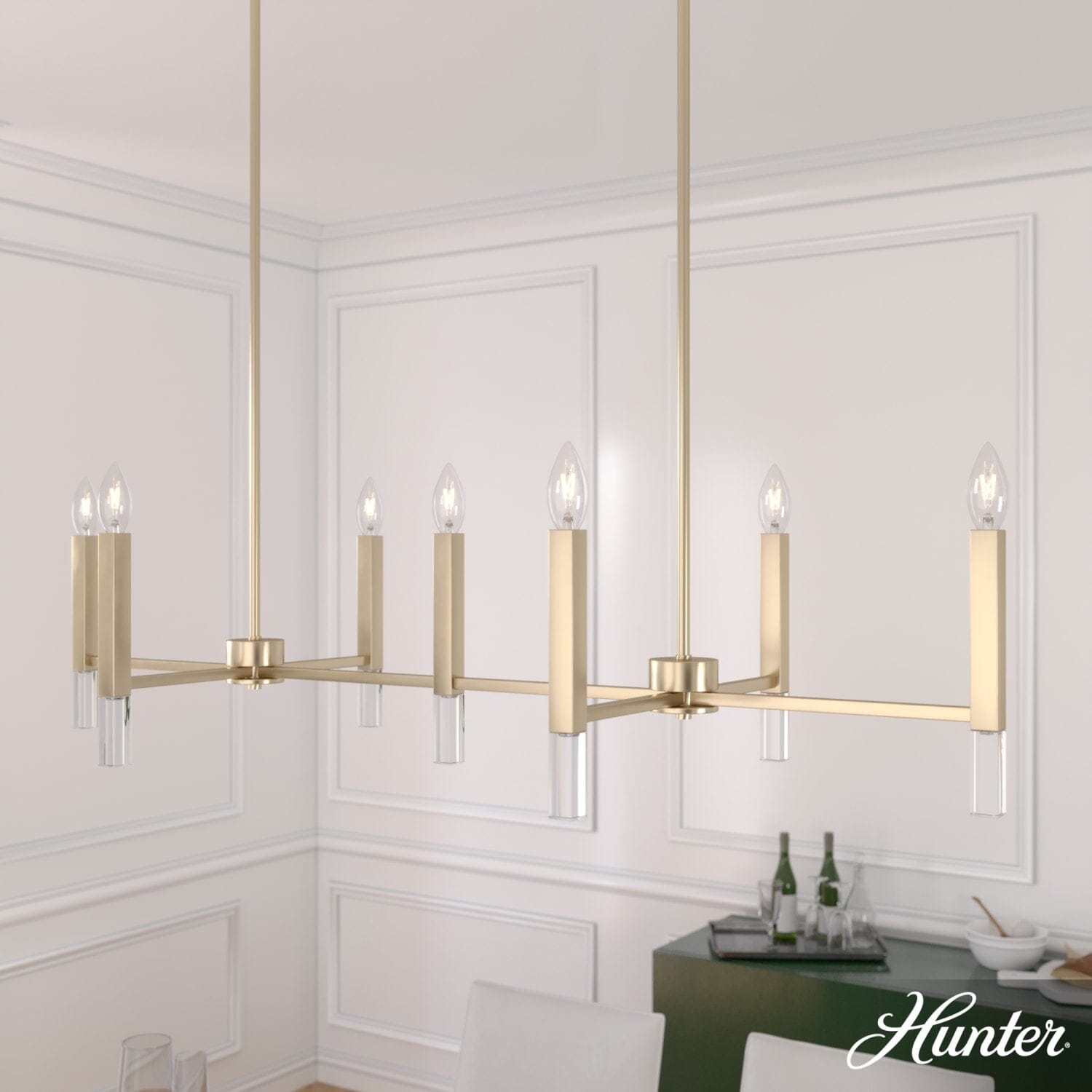 Hunter Sunjai 7 Light Linear Chandelier Ceiling Light – Hunter Fan