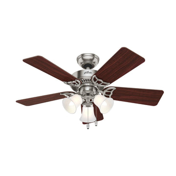 42 inch Southern Breeze with 3 Lights Ceiling Fans Hunter Brushed Nickel - Cherry 
