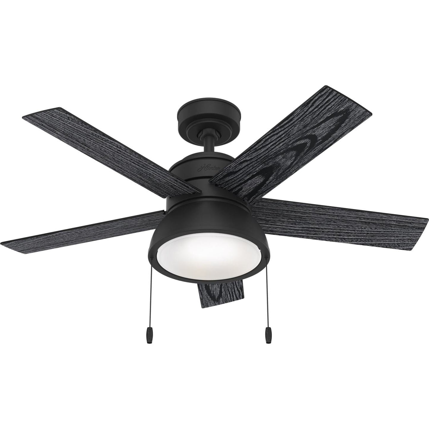 44 inch Lilliput with LED Light Ceiling Fans Hunter Matte Black - Salted Black 