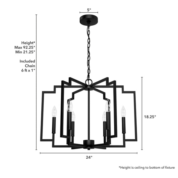 45241_4_zoanne_6_light_chandelier_24_inch-matte_black-dimensiongraphic