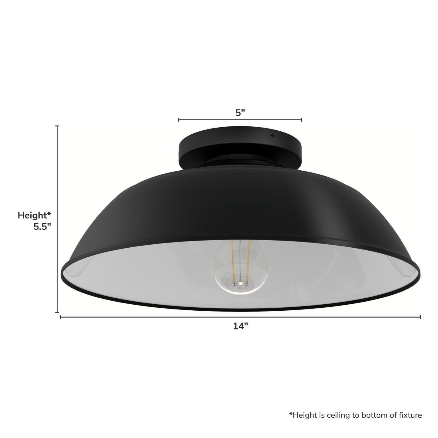 46003_4_mill_valley_outdoor_1_light_14_inch_medium_flush_mount-matte_black-dimensiongraphic