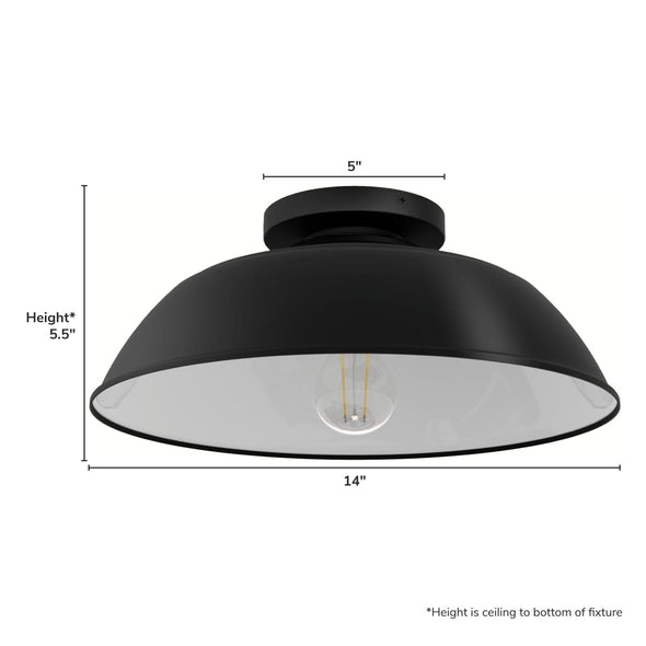 46003_4_mill_valley_outdoor_1_light_14_inch_medium_flush_mount-matte_black-dimensiongraphic