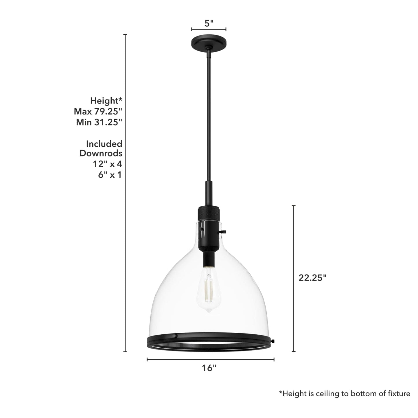 48051_4_van_nuys_1_light_pendant_16_inch-matte_black-dimensiongraphic