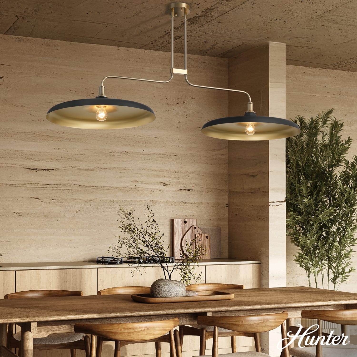 Hunter Moriso 2 Light Large 57 Inch Linear Ceiling Light – Hunter Fan