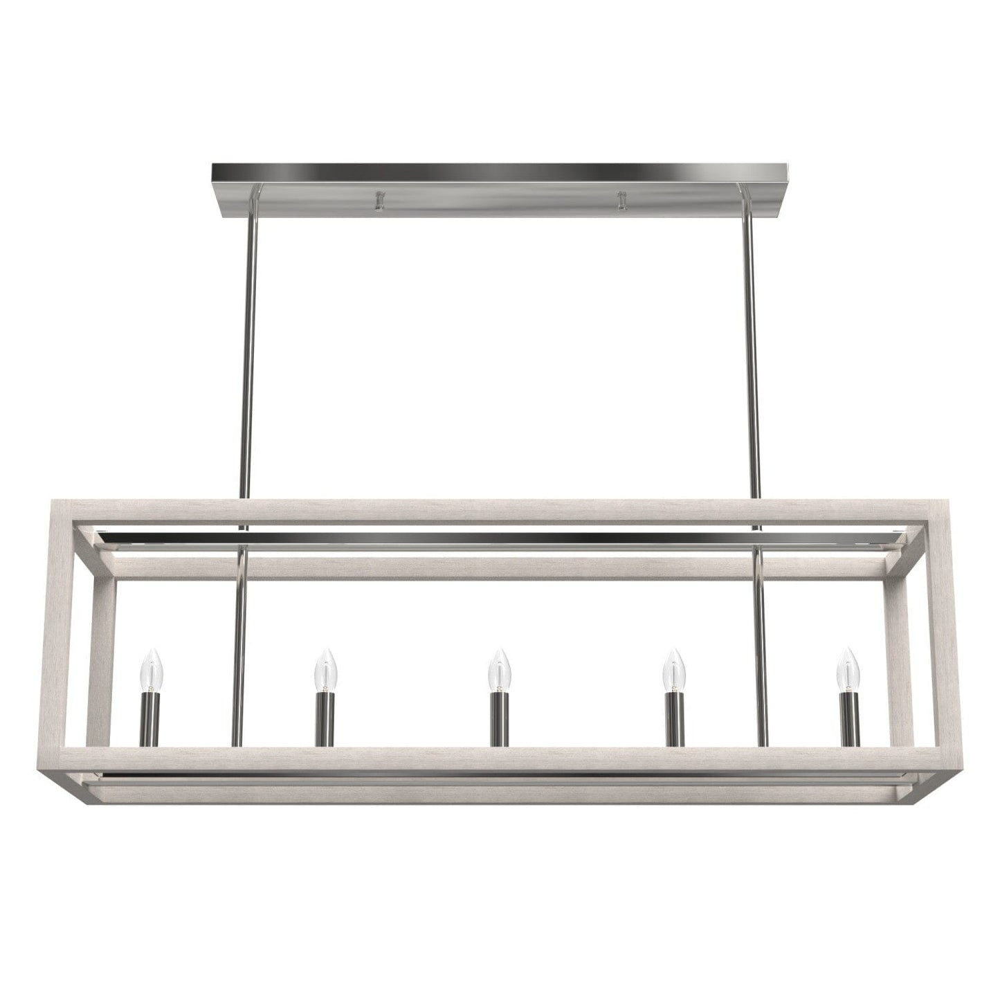 5 Light Squire Manor Linear Chandelier Lighting Hunter Chrome - Distressed White 