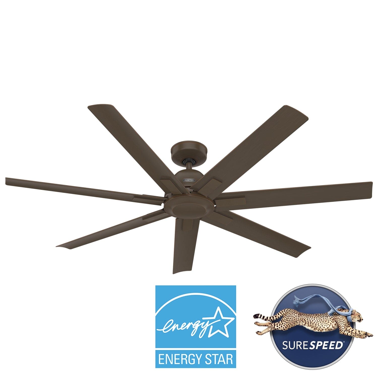 Hunter Downtown Outdoor ENERGY STAR 60 inch and Wall Control