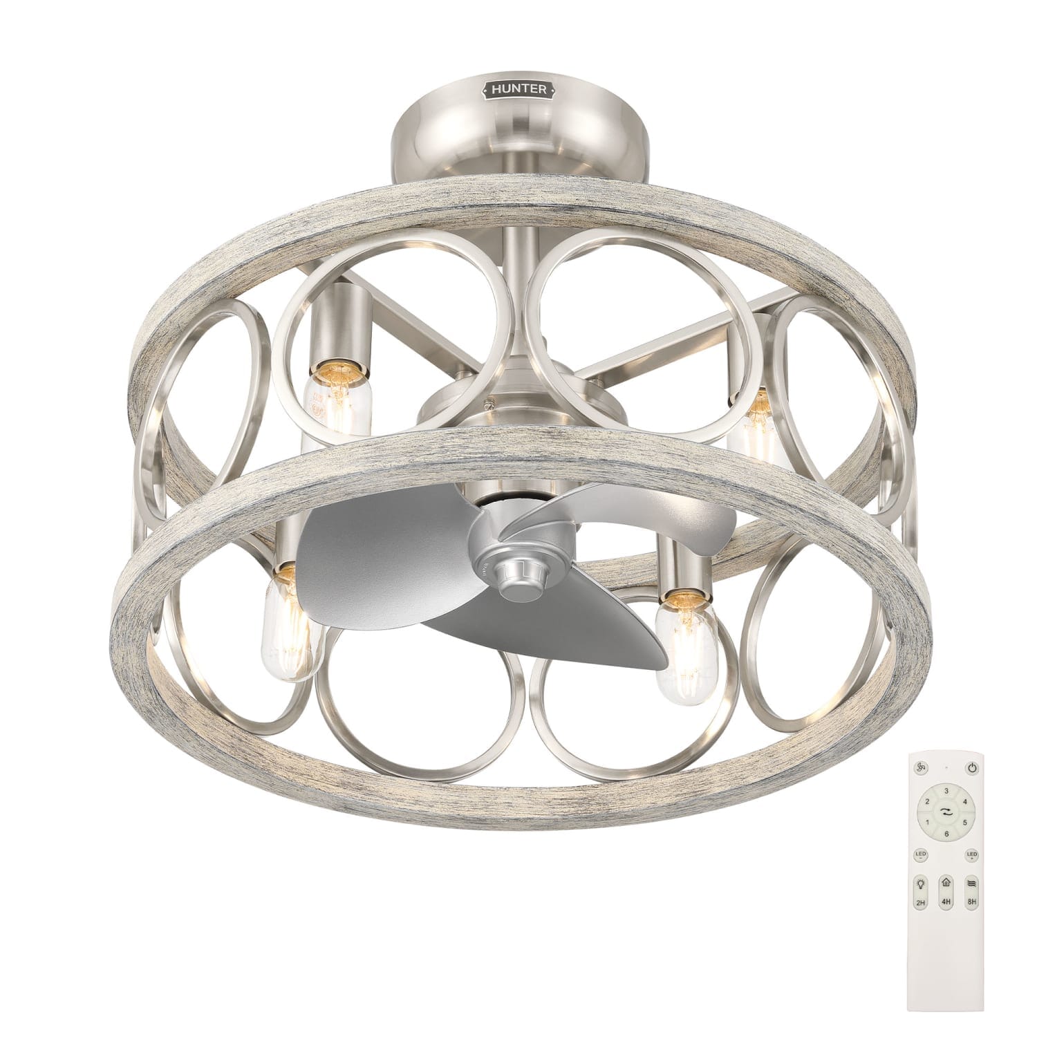 Hunter Haven Indoor SureSpeed Fandelier 22in with Light and Remote