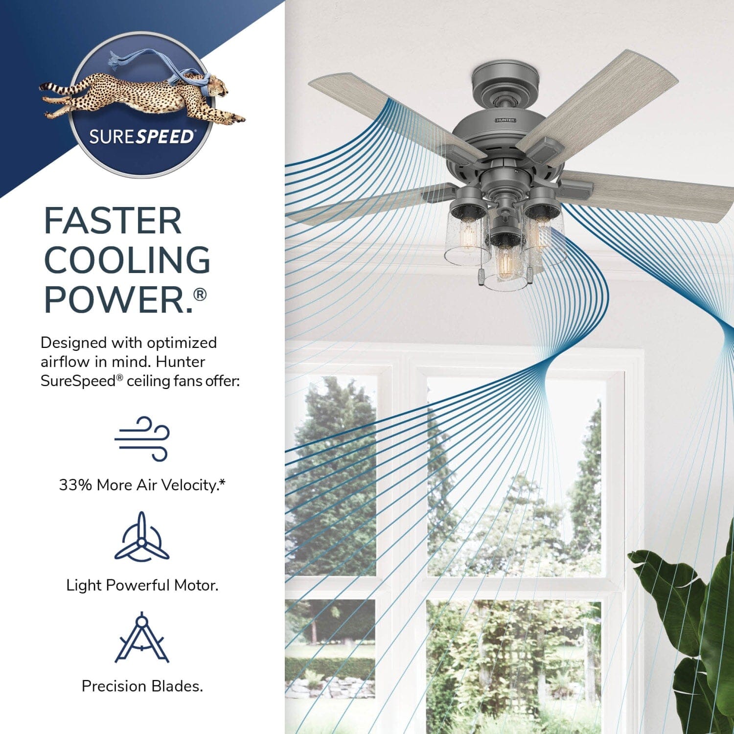 Hunter Hartland with LED Light 44 inch – Hunter Fan