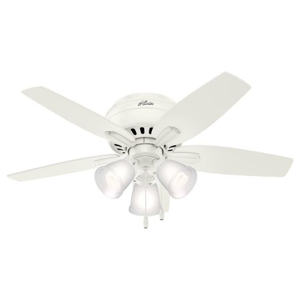 Hunter Low Profile III 52-in Bright Brass Indoor Flush Mount Ceiling Hunter Low Profile III 52-in Bright Brass Indoor Flush Mount Ceiling