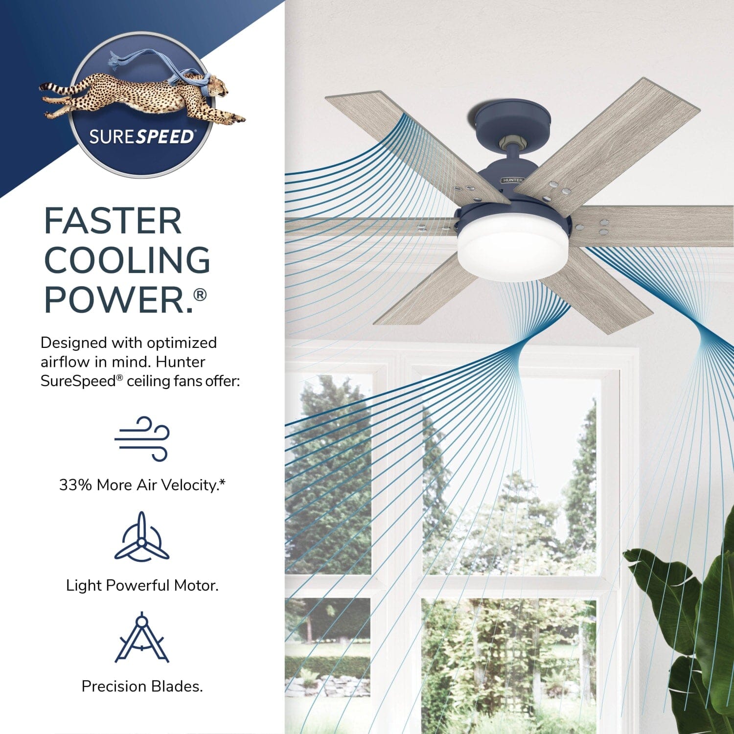 Hunter Pacer with LED Light 44 inch and Remote – Hunter Fan