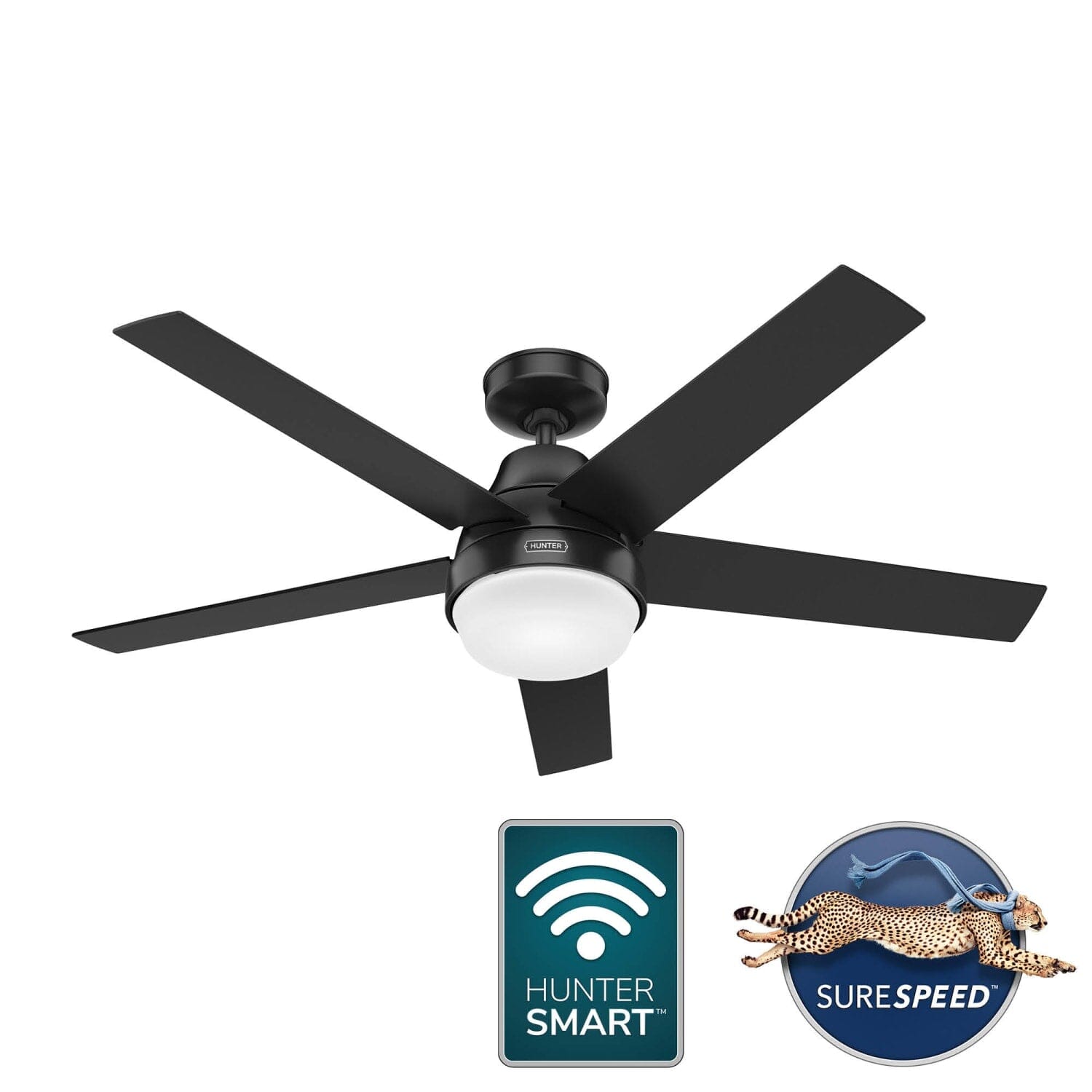 Hunter Aerodyne Indoor Smart Fan with LED Light 52 inch with