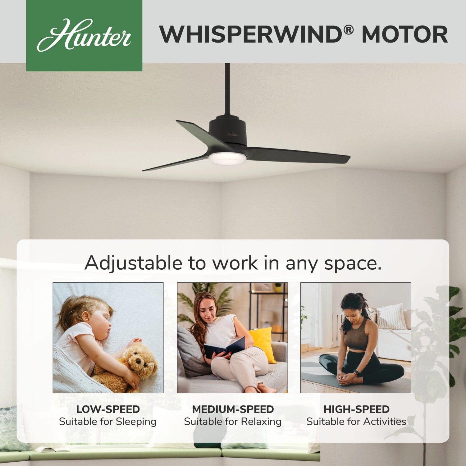 Hunter 52 Inch Moxie with LED light-Smart and Remote – Hunter Fan
