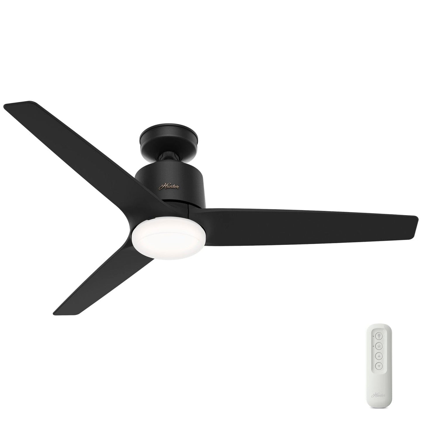 52 Inch Moxie with LED light-Smart Ceiling Fans Hunter Matte Black - Matte Black 