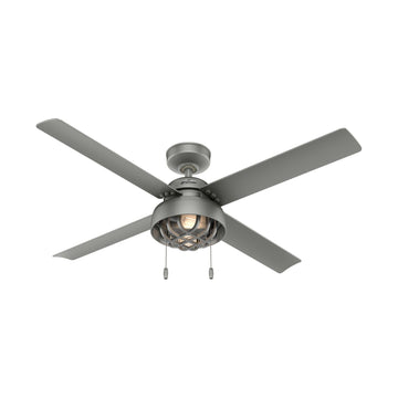 52 inch Spring Mill Outdoor with LED Light Ceiling Fans Hunter Matte Silver - Matte Silver 
