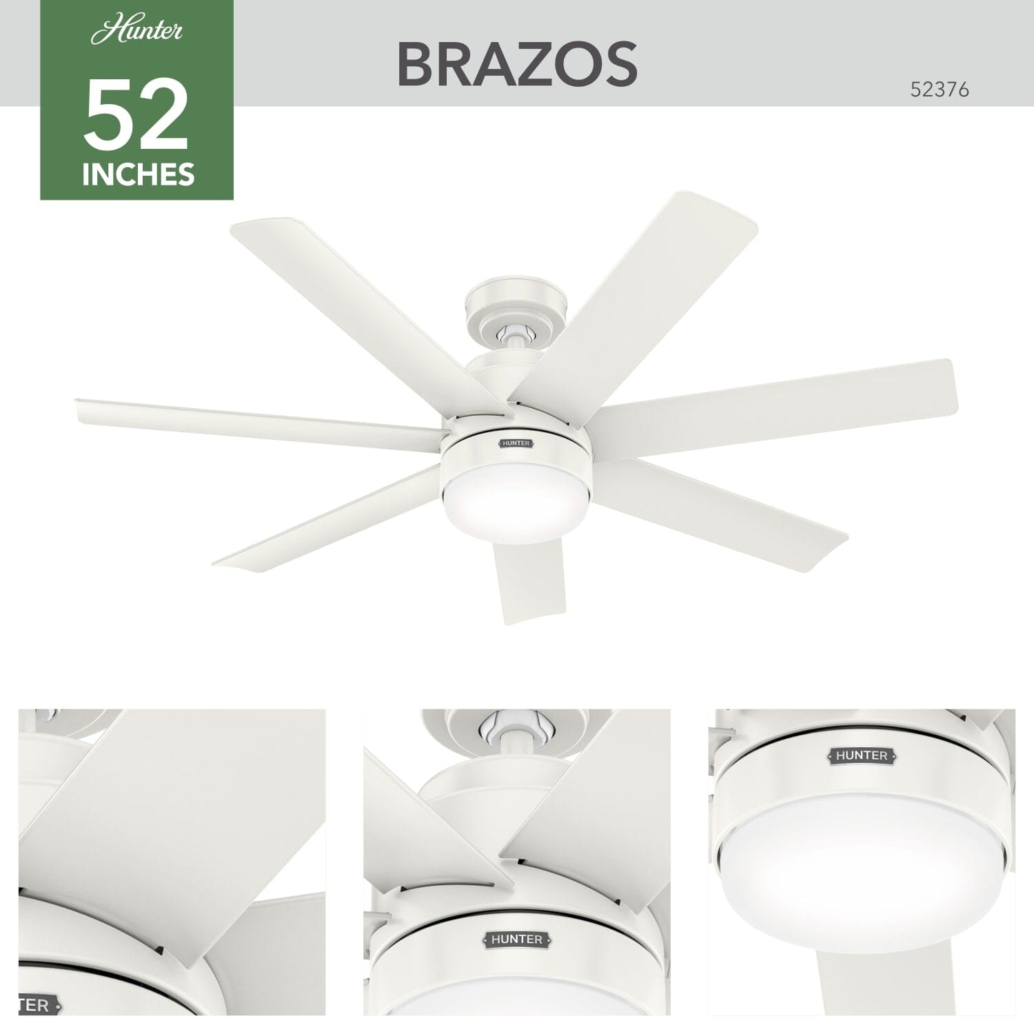 Hunter Brazos 52" Ceiling Fan - Thumbnail 5