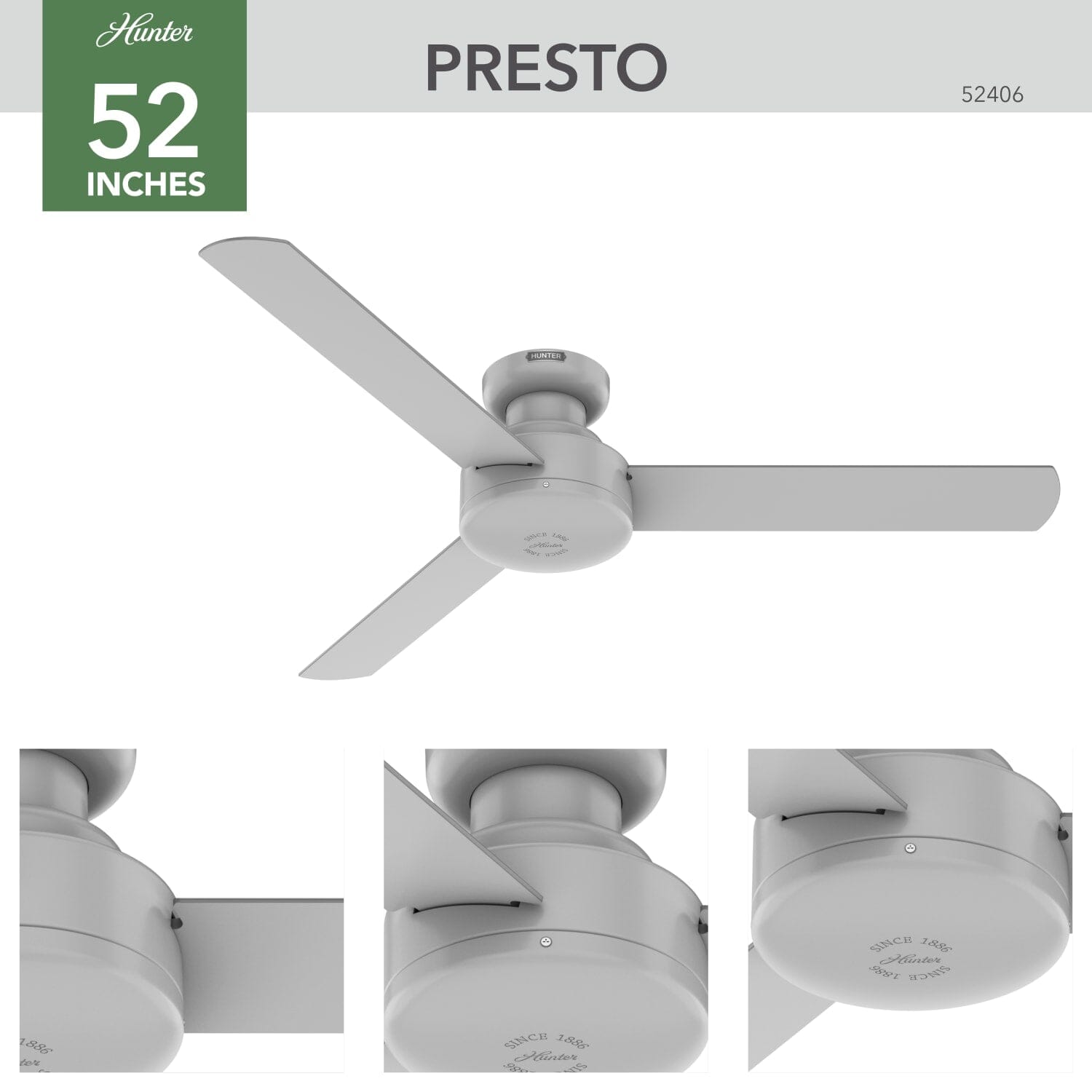 Hunter Presto 52 Ceiling Fan - Thumbnail 2