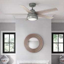 Matte Silverlight Hunter Burroughs 2 LED Lights 52inch and Remote – Hunter Fan