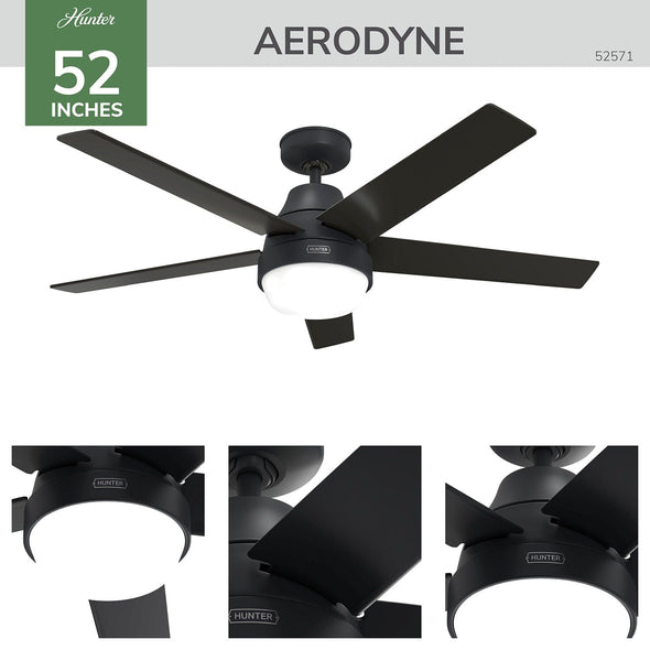 52571_4 aerodyne indoor smart fan with led light 52 inch with remote matte black detailboard