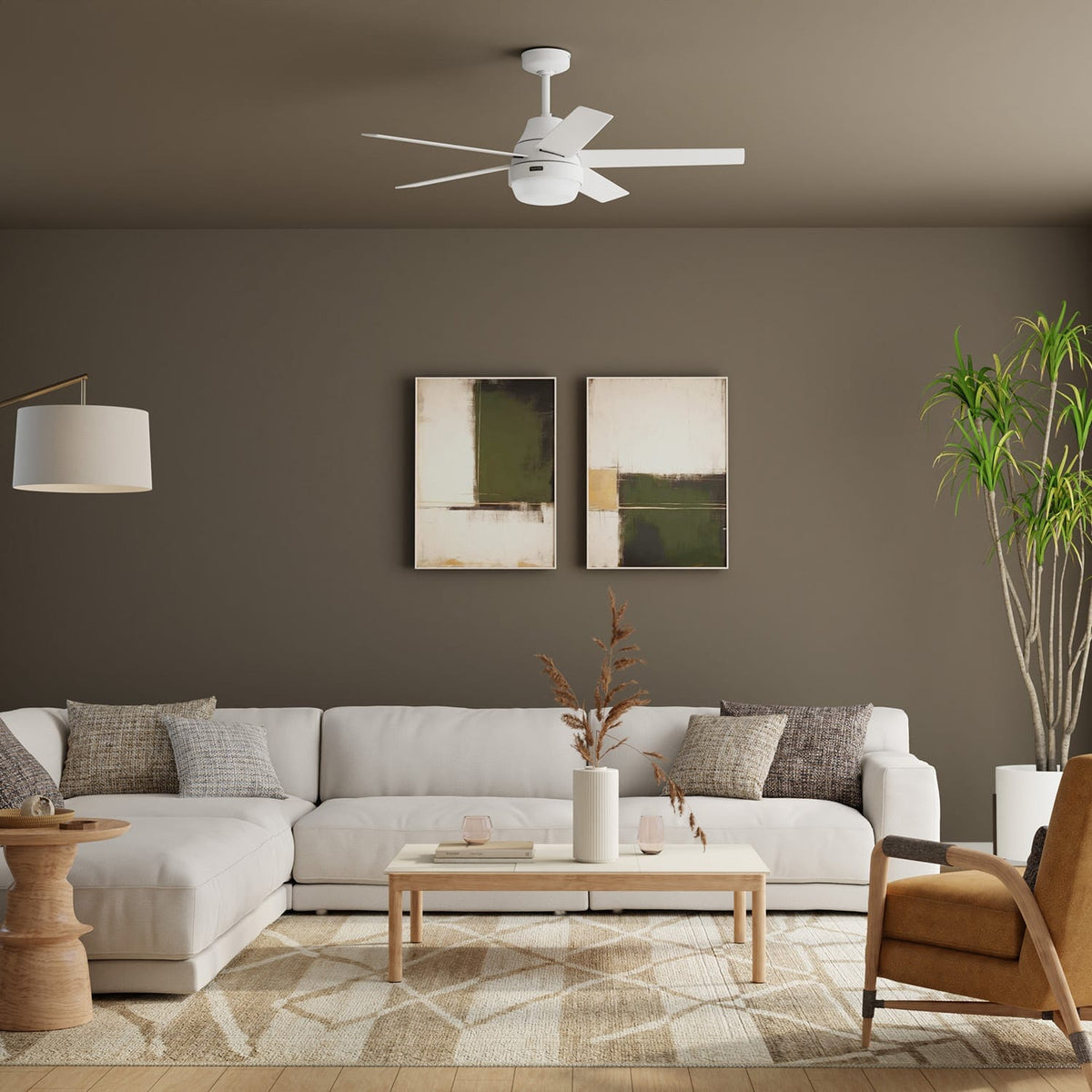 52572_5 aerodyne indoor smart fan with led light 52 inch with remote matte white lifestyleimages1