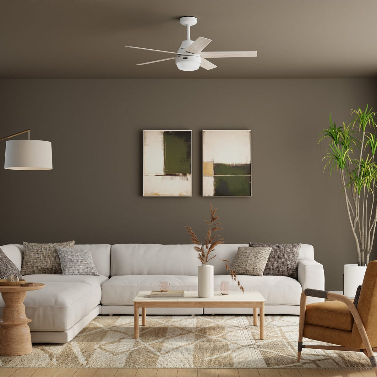 52572_7 aerodyne indoor smart fan with led light 52 inch with remote matte white lifestyleimages2
