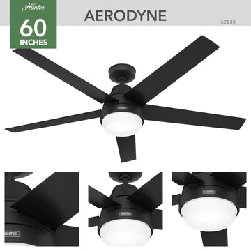 52833_4 aerodyne indoor smart fan energy star with led light 60 inch with remote matte black detailboard 
