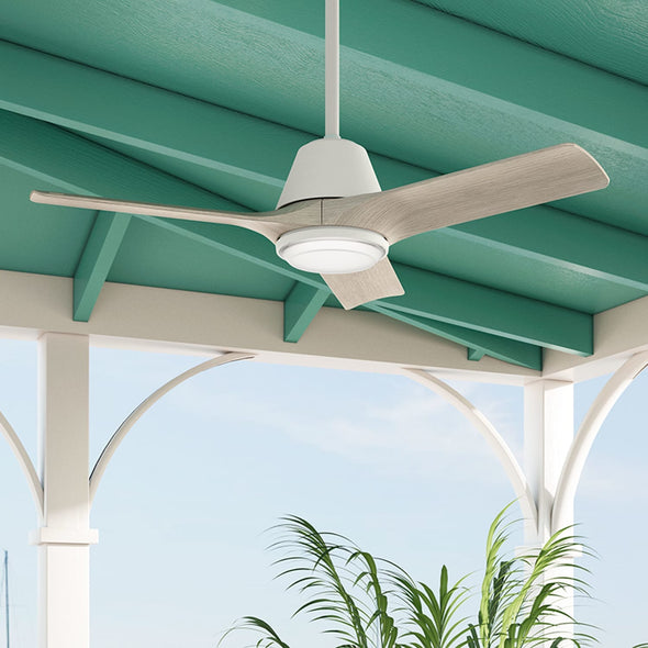 52883_6 aeronaut outdoor smart fan with led light 44 inch with remote matte white lifestyleimages1c