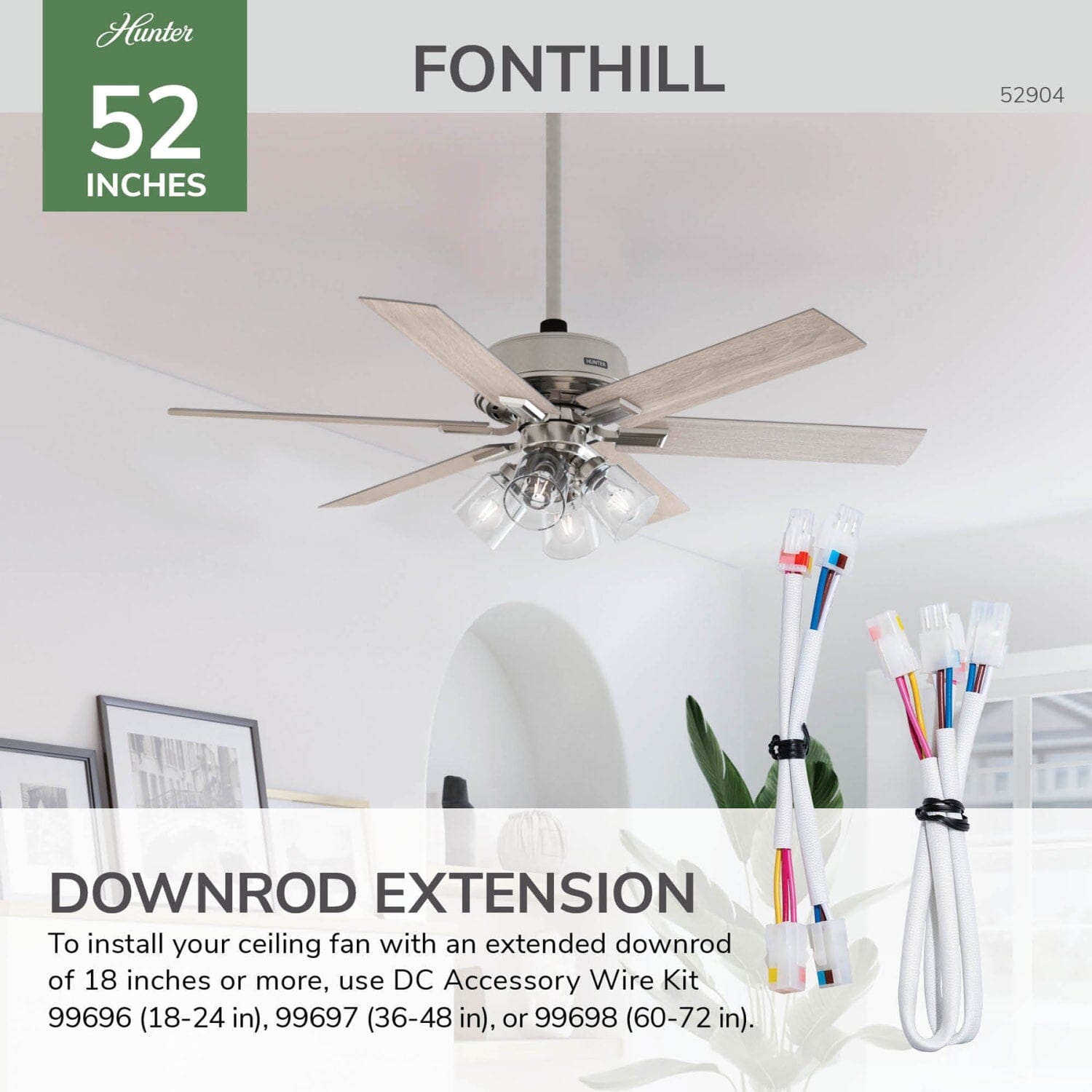 Hunter Fonthill Indoor HunterExpress with LED Light 52 inch with