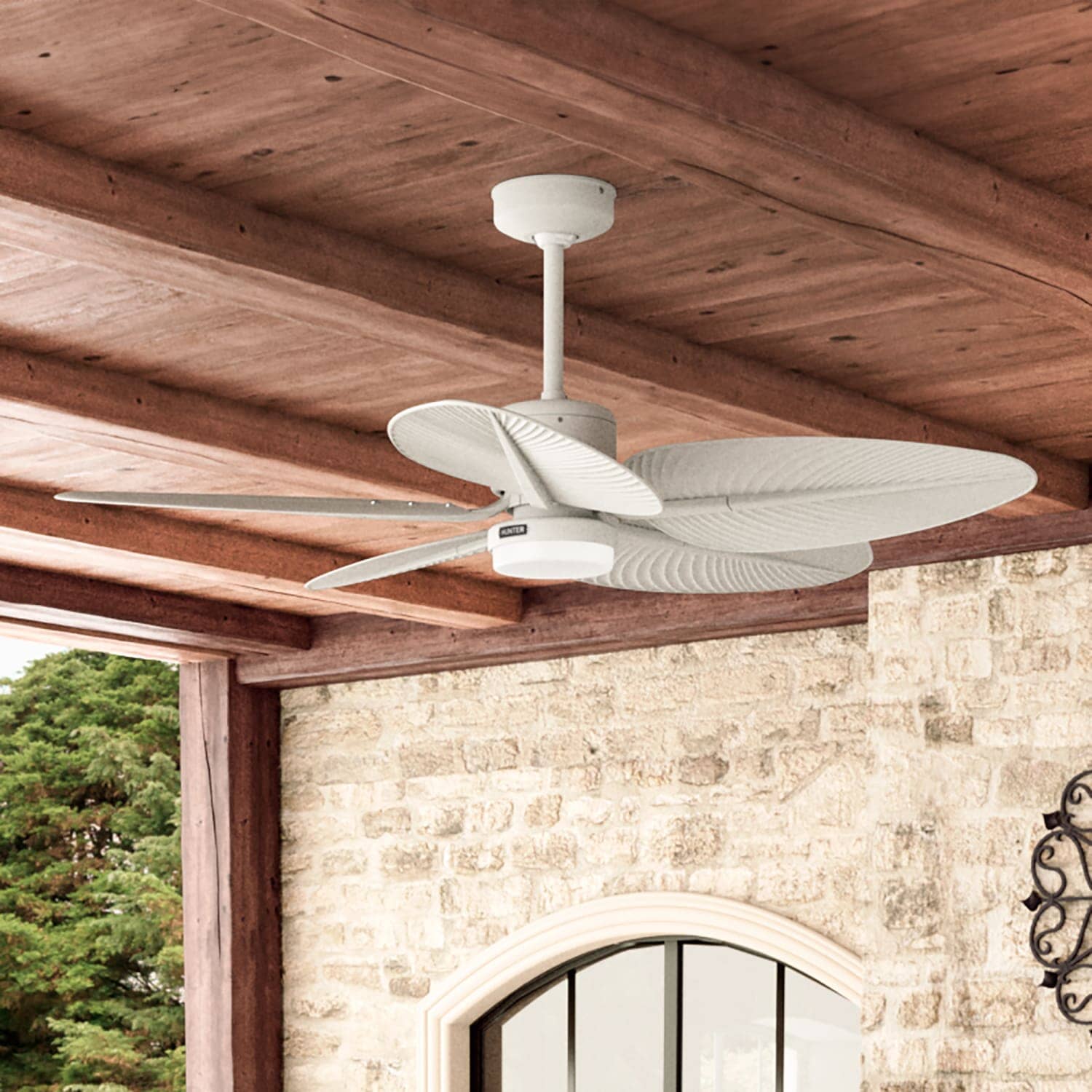Hunter Tropic View Outdoor with LED Light 52 inch with Wall