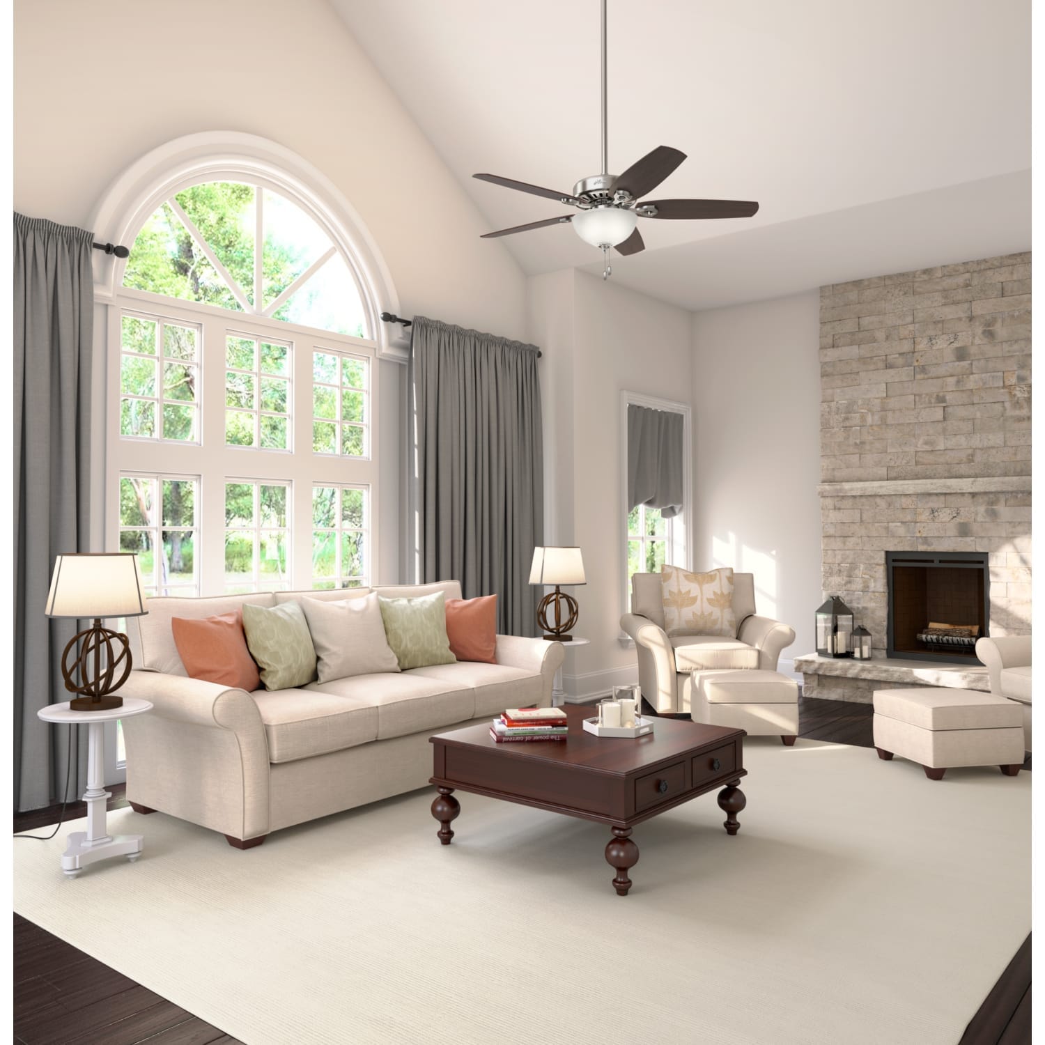 Hunter CaribbeanBreeze シーリングファン Hunter Builder Deluxe with Light 52 inch – Hunter Fan
