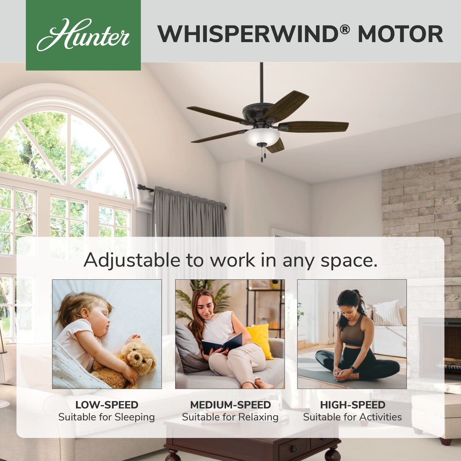 Hunter Kenbridge with LED Light 52 inch – Hunter Fan