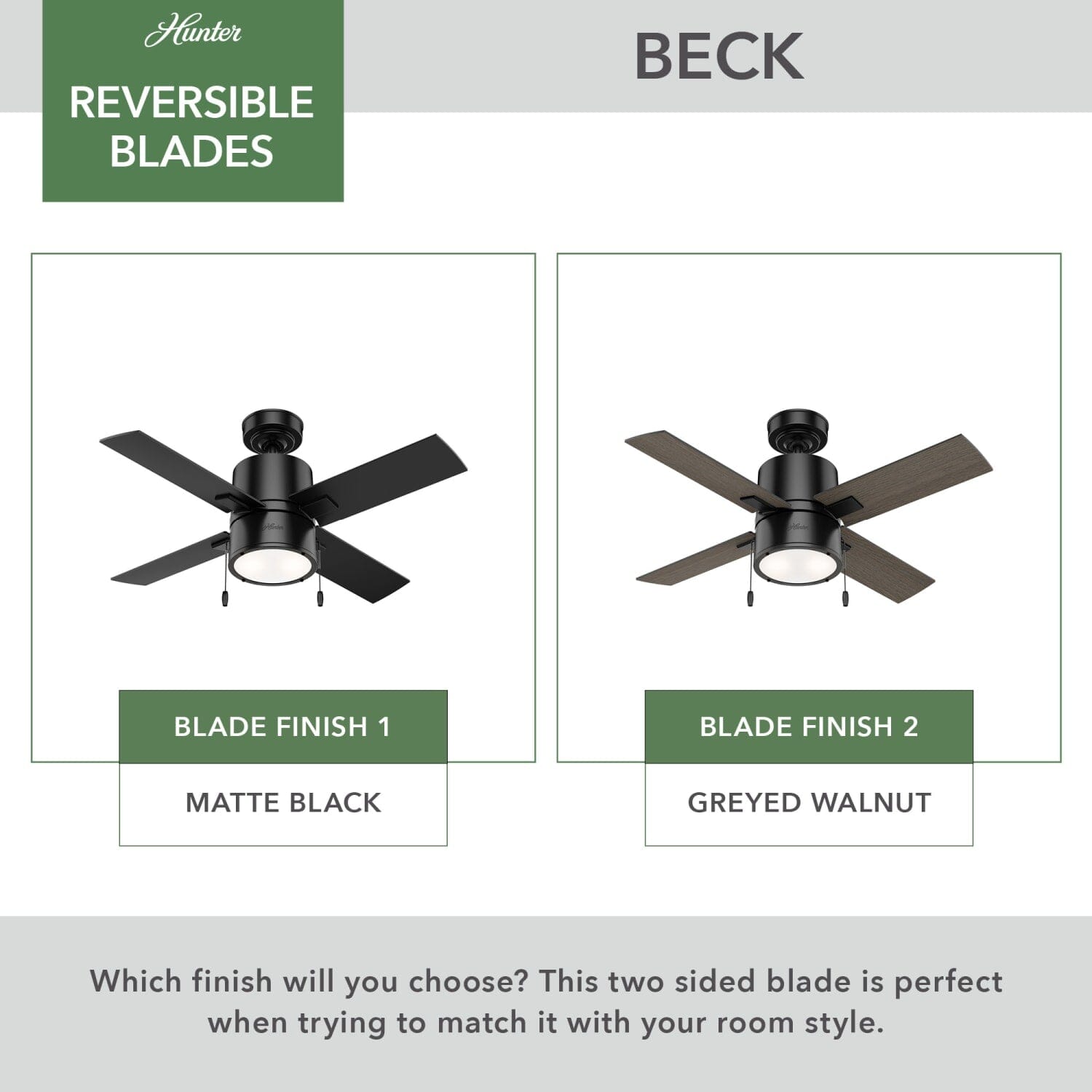 Hunter Beck with LED Light 42 inch – Hunter Fan