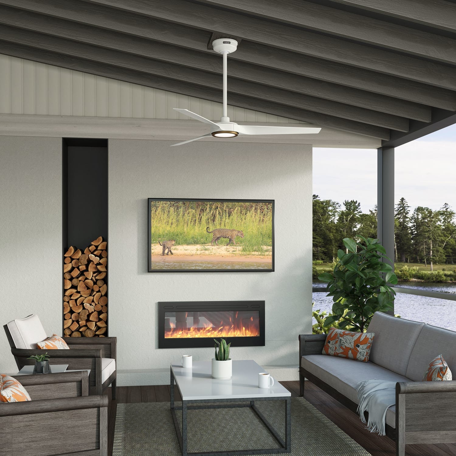 Hunter ZenTech 3 Blade Outdoor Smart Fan 52 inch and Remote