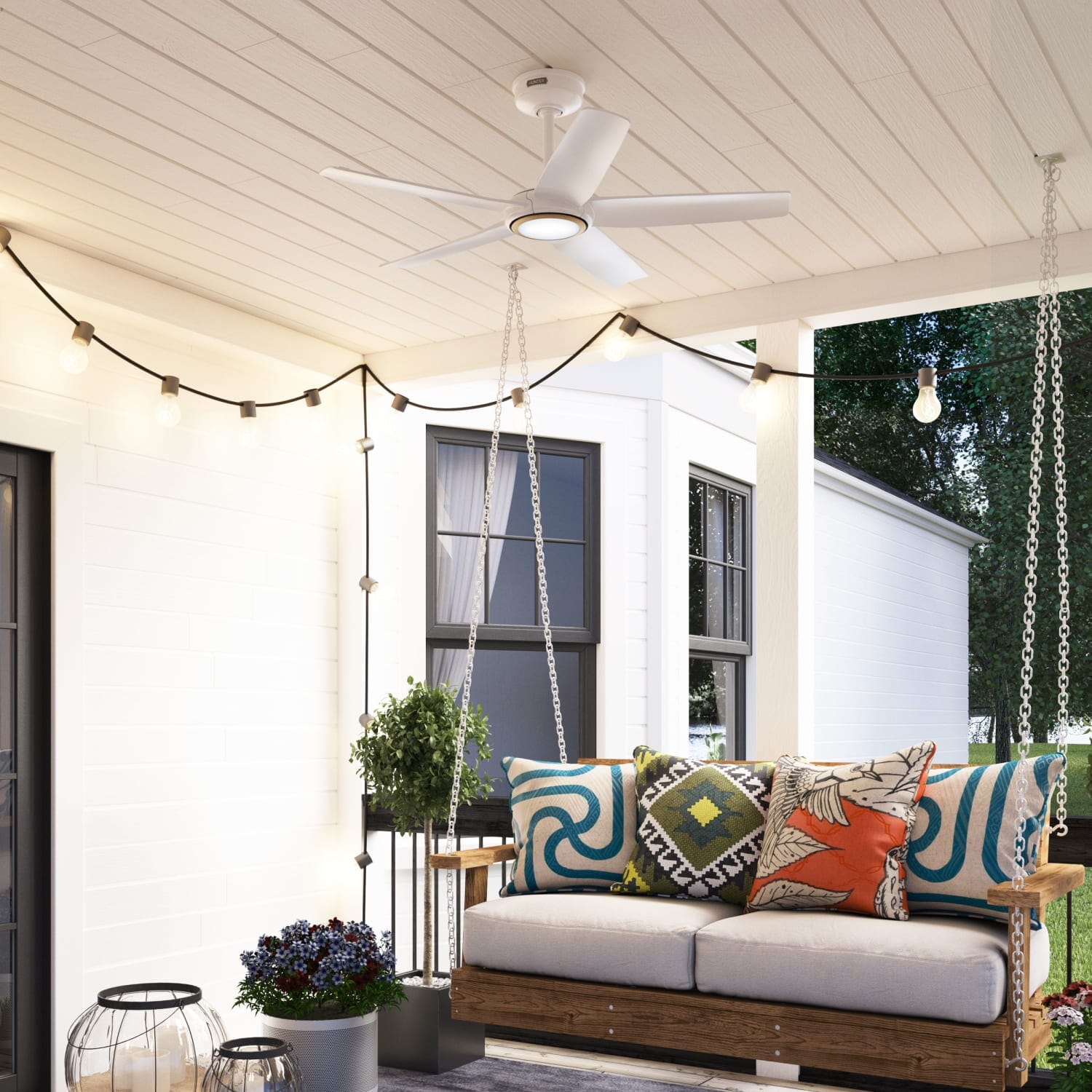 Hunter ZenTech 5 Blade Indoor/Outdoor Smart Fan 44in and Remote