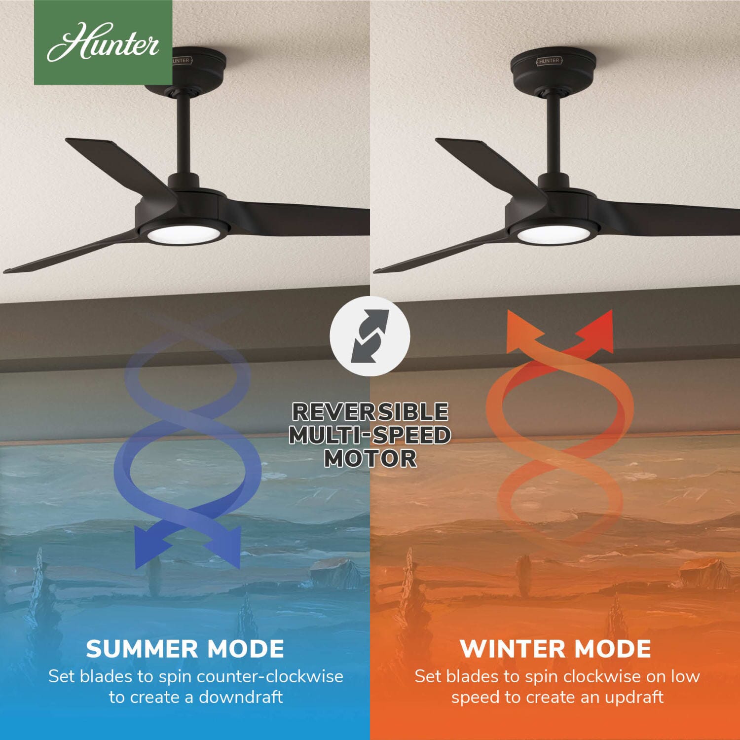 Hunter ZenTech 3 Blade Indoor/Outdoor Smart Fan 44in and Remote