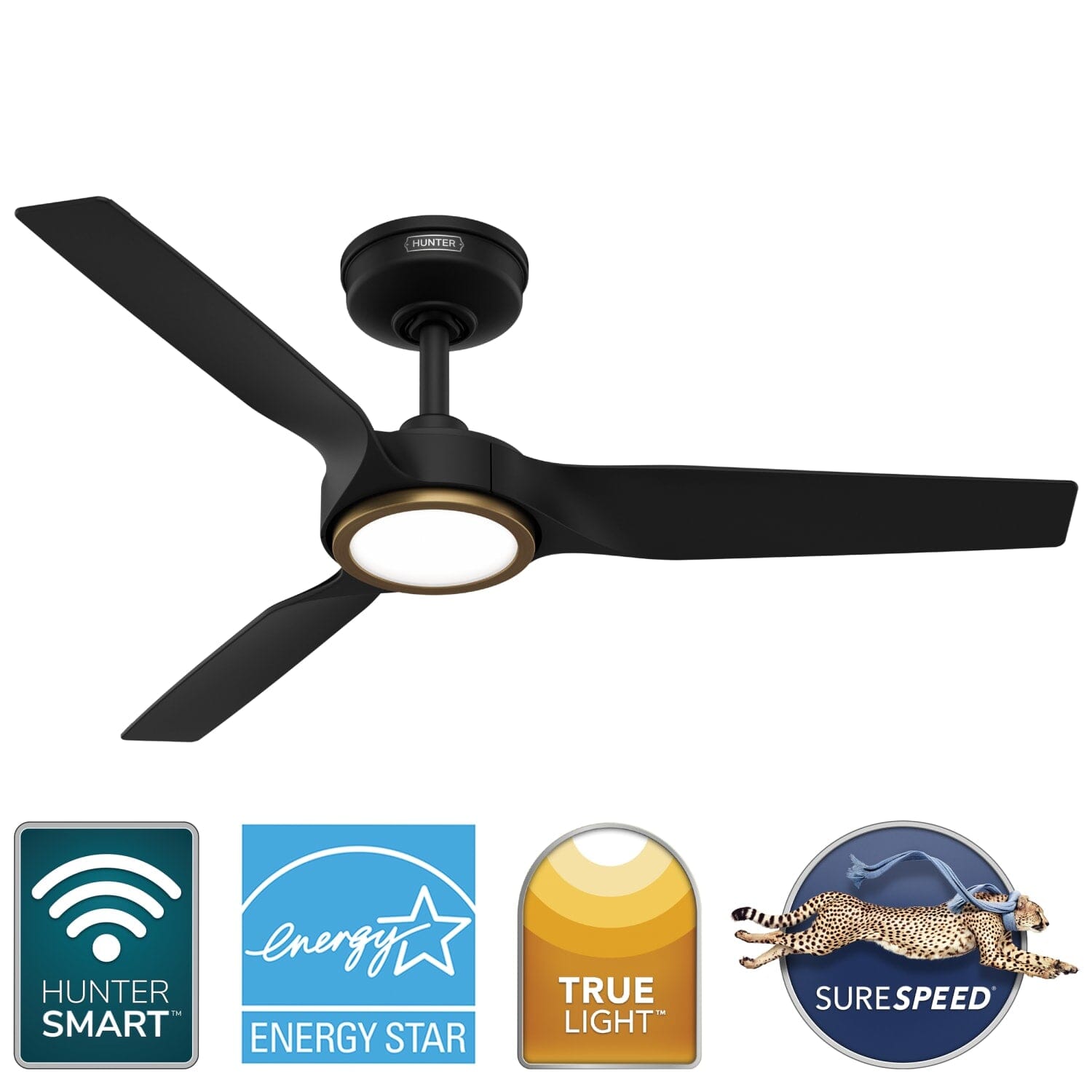 Hunter ZenTech 3 Blade Indoor/Outdoor Smart Fan 44in and Remote