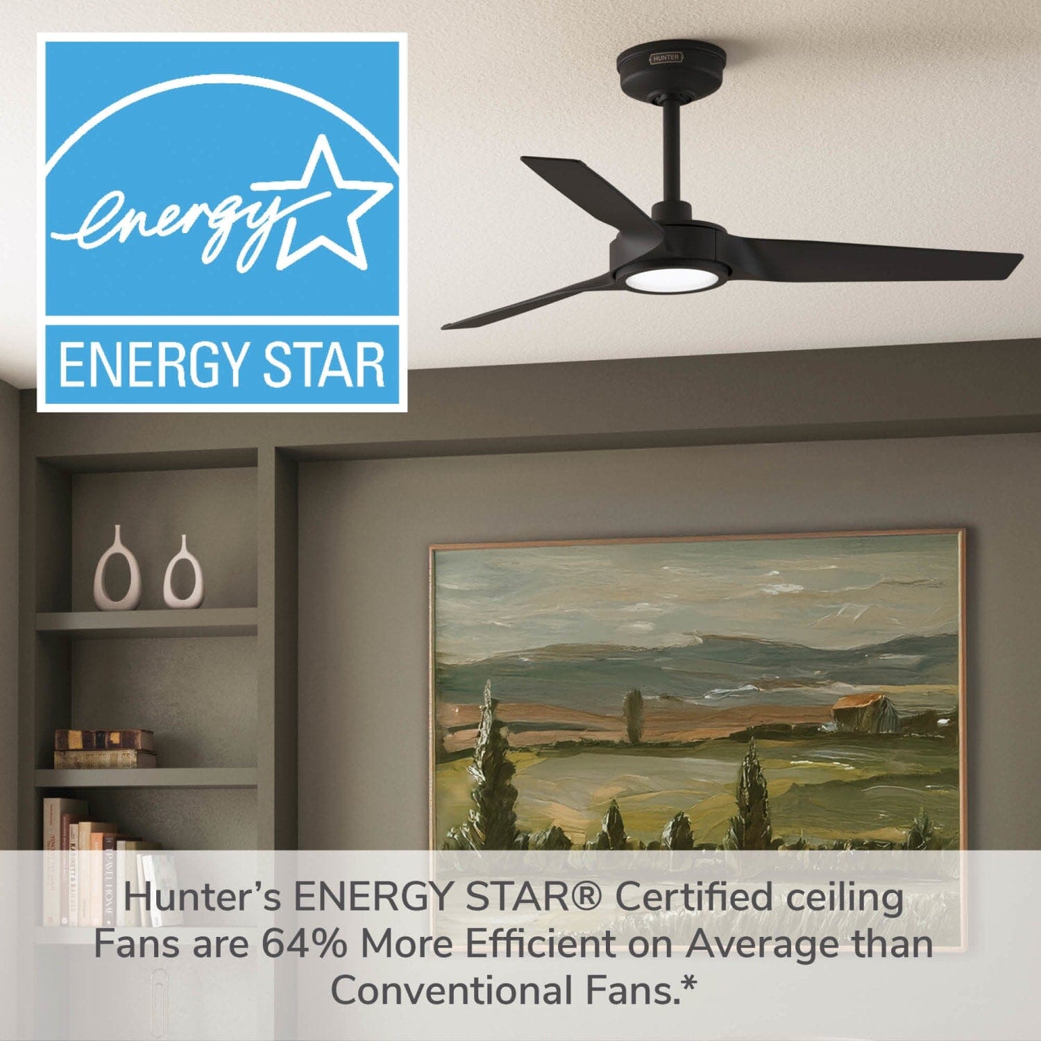 Hunter ZenTech 3 Blade Indoor/Outdoor Smart Fan 44in and Remote
