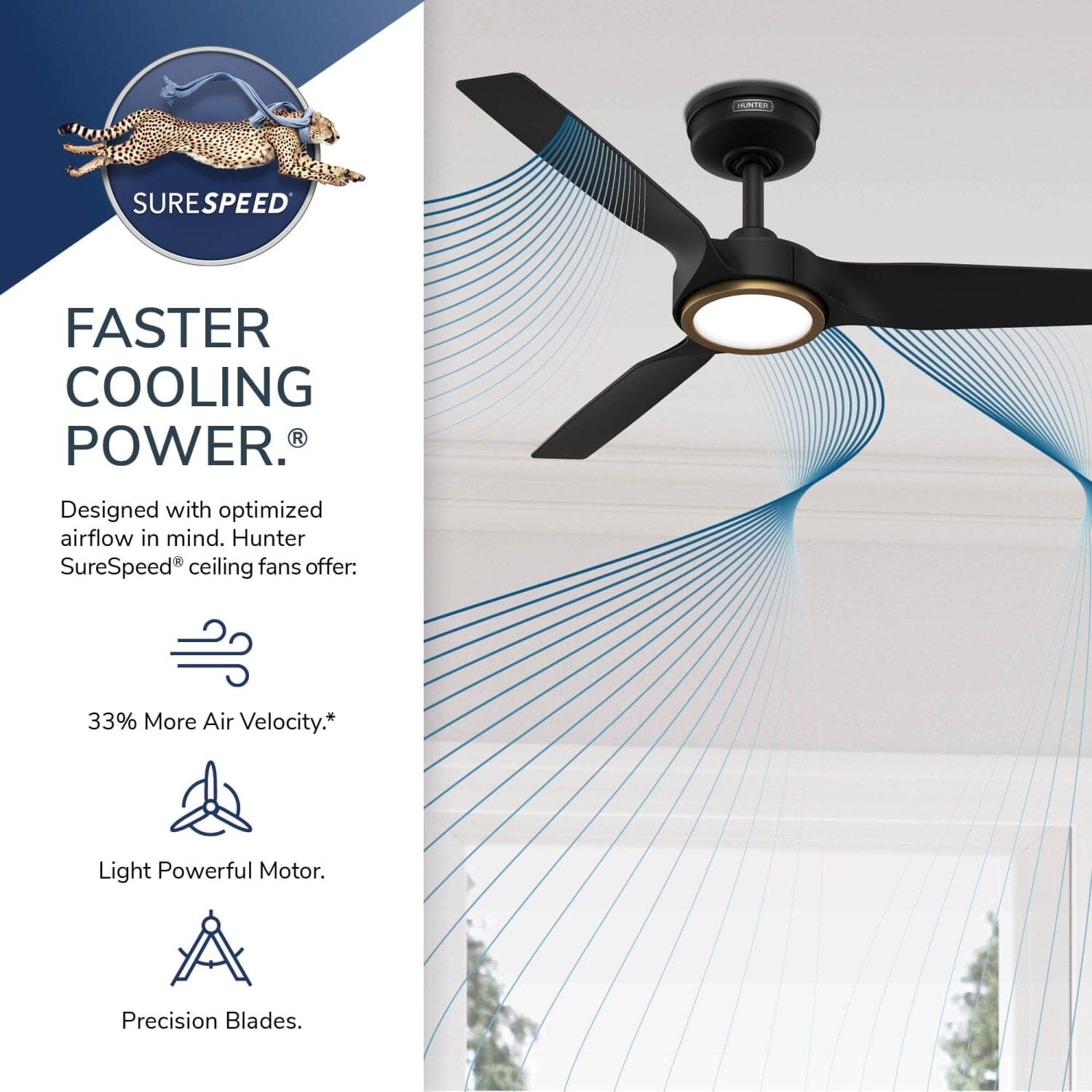 Hunter製　扇風機 Hunter ZenTech 3 Blade Indoor/Outdoor Smart Fan 44in and Remote
