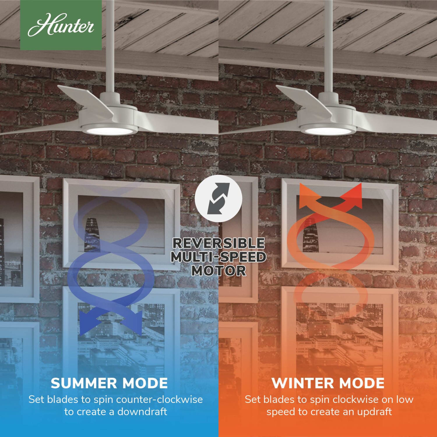 Hunter ZenTech 3 Blade Indoor/Outdoor Smart Fan 44in and Remote