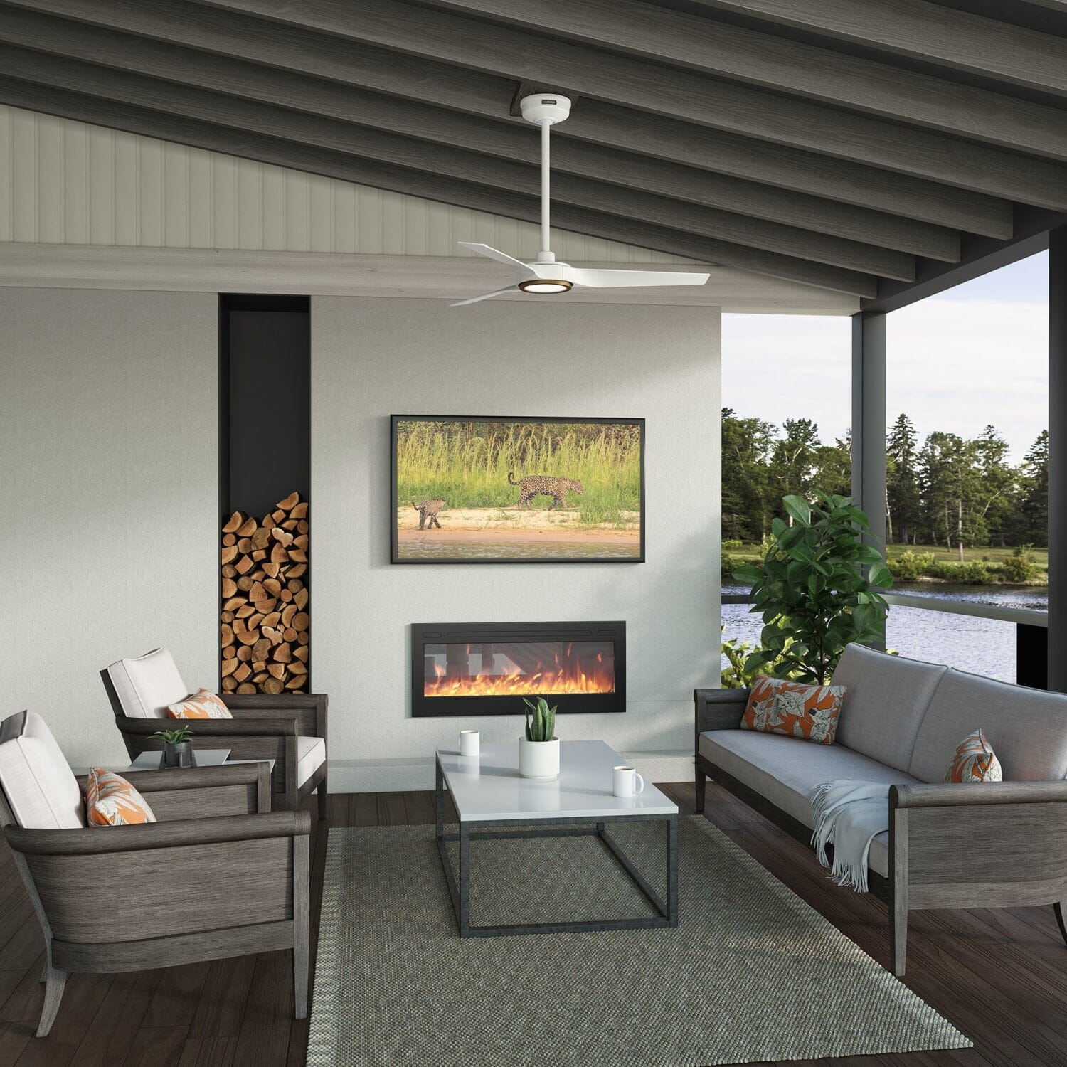 Hunter ZenTech 3 Blade Indoor/Outdoor Smart Fan 44in and Remote