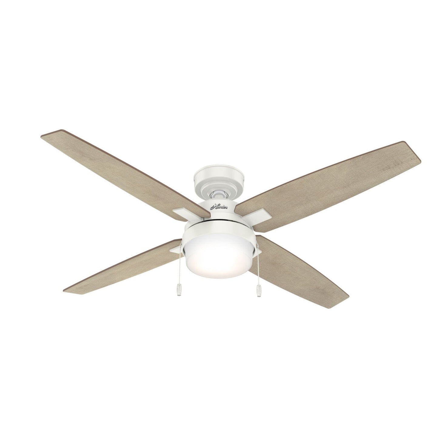 54 inch Crossfield with LED Light Ceiling Fans Hunter Fresh White - Bleached Grey Pine 