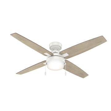 54 inch Crossfield with LED Light Ceiling Fans Hunter Fresh White - Bleached Grey Pine 