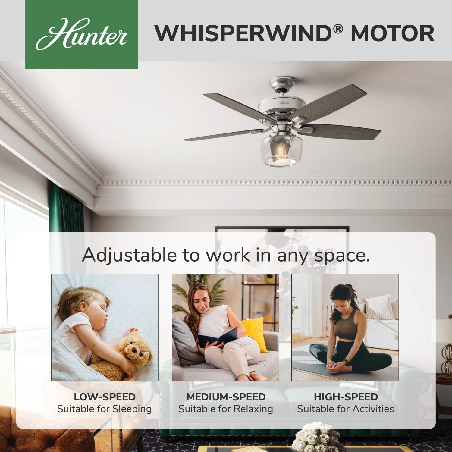 Hunter 52 inch Bennett with Light and Remote – Hunter Fan