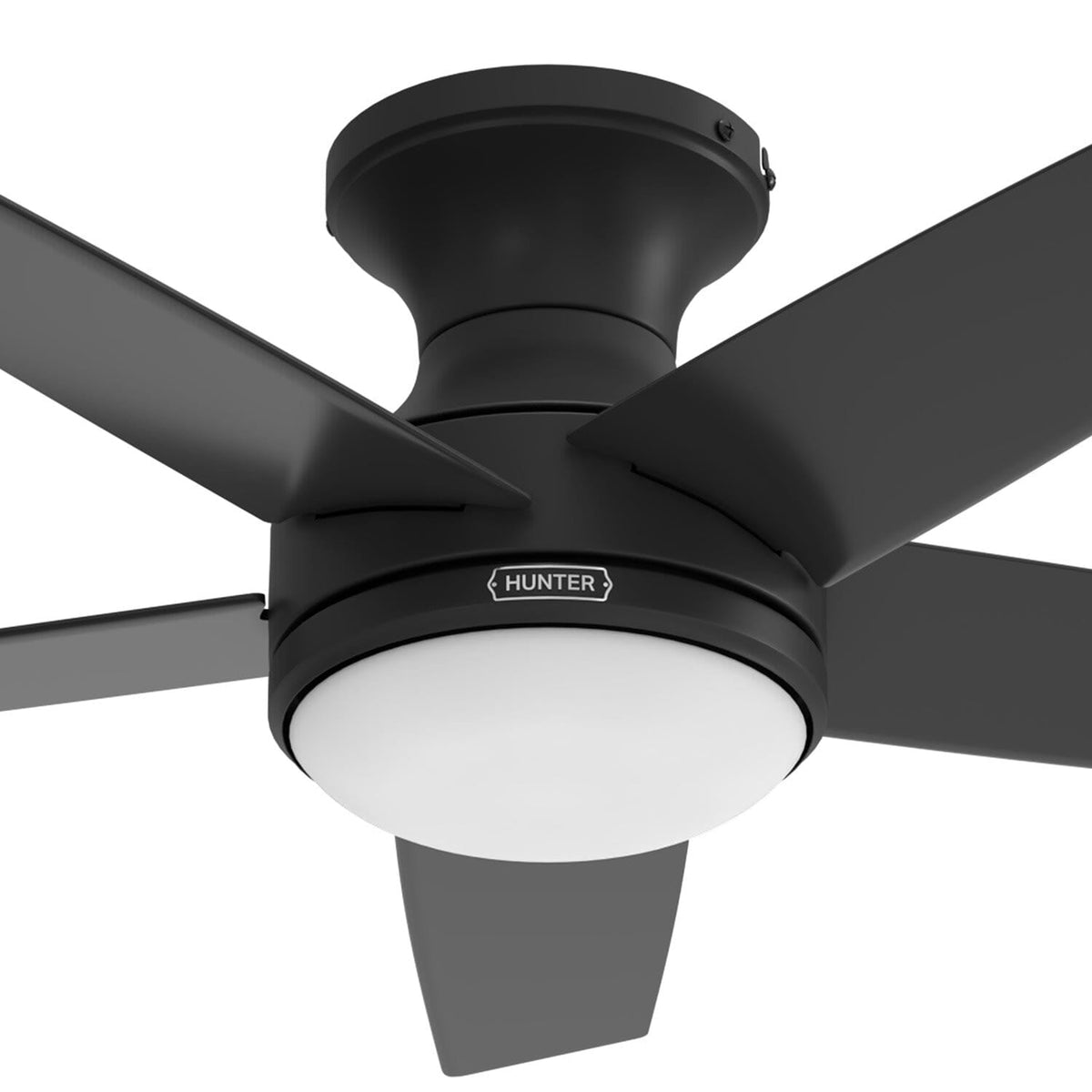 55100_17 dreska indoor low profile 44 inch with led light and remote matte black fanbody