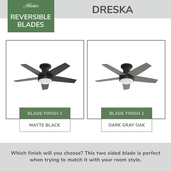 55100_28 dreska indoor low profile 44 inch with led light and remote matte black reversiblebladegraphic